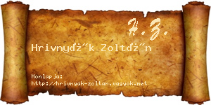 Hrivnyák Zoltán névjegykártya
